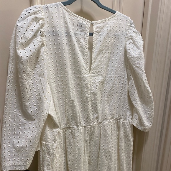 a new day Dresses & Skirts - A New Day elbow sleeve eyelet dress white